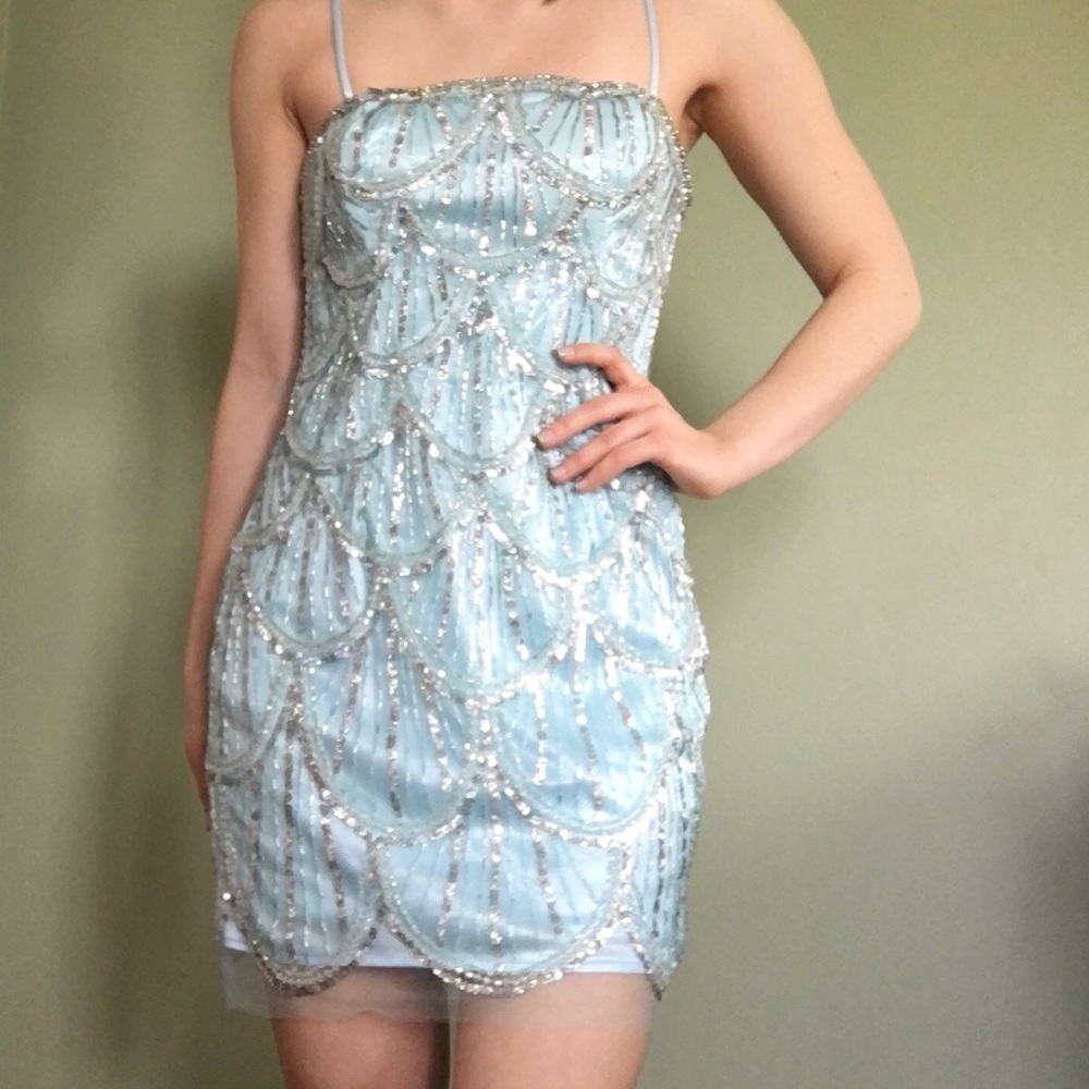 Dave & Johnny Cocktail Sequin Mini Dress